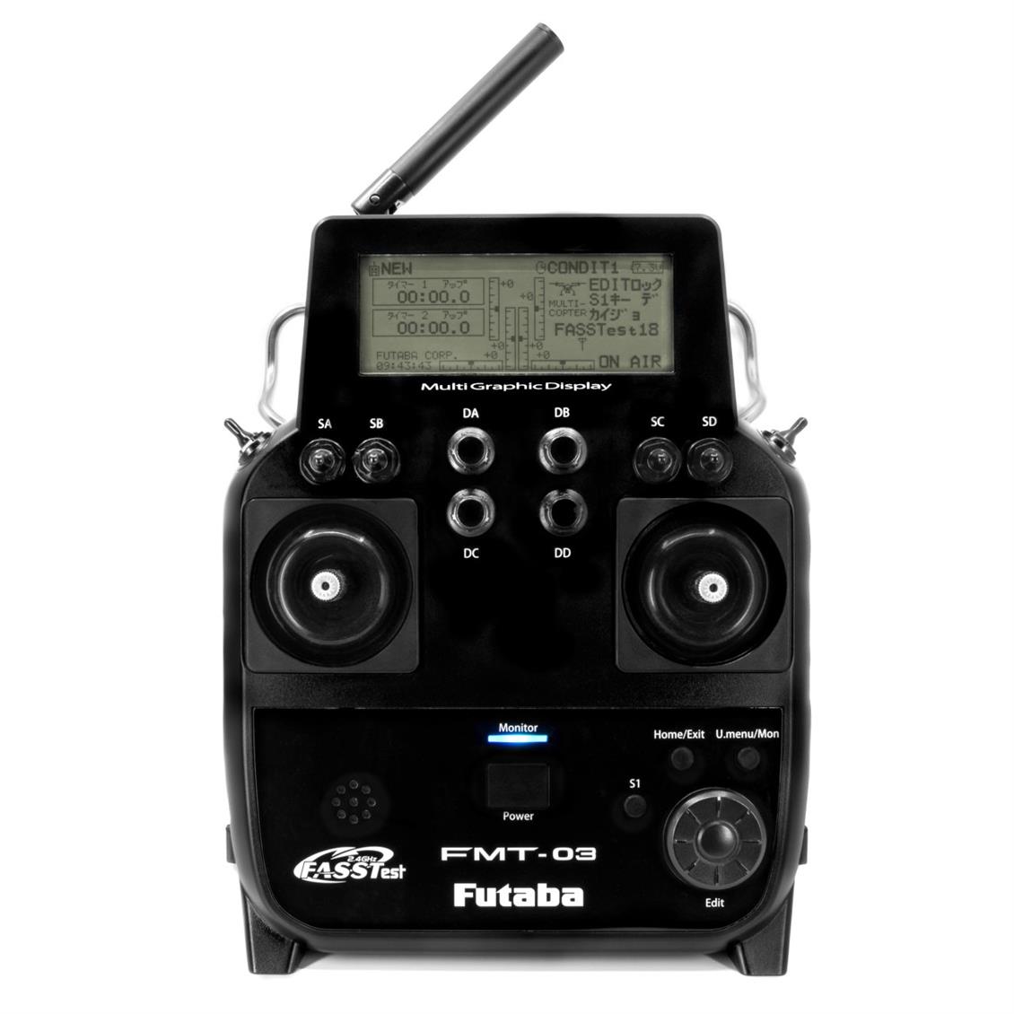 Futaba 5200015 FMT-03 18 Channel, 2 Axis, 255 x 96 graphic, CE / FCC / TELEC Transmitter with FMR-03 Receiver