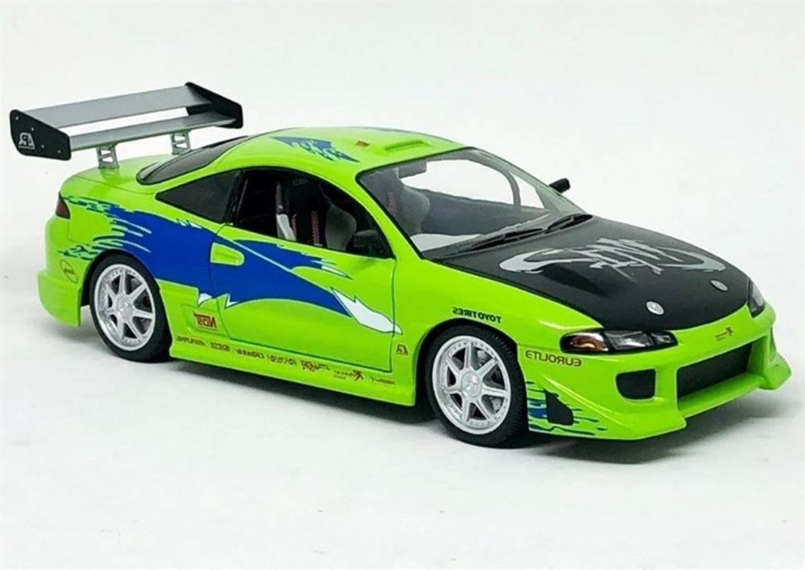 Greenlight 19039 1/18 1995 Mitsubishi Eclipse (Fast&Furious), Yeşil, Sergilemeye Hazır Metal Araba Modeli