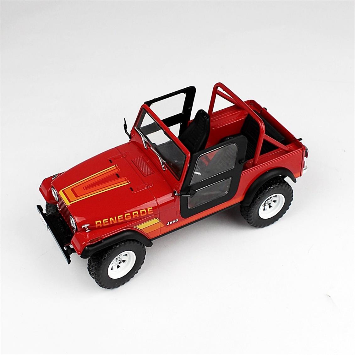 Greenlight 19060 1/18 1983 Jeep CJ-7 Renegade,Sarah Connor Figürlü (The Terminator 1984), Kırmızı, Sergilemeye Hazır Metal Cip Modeli