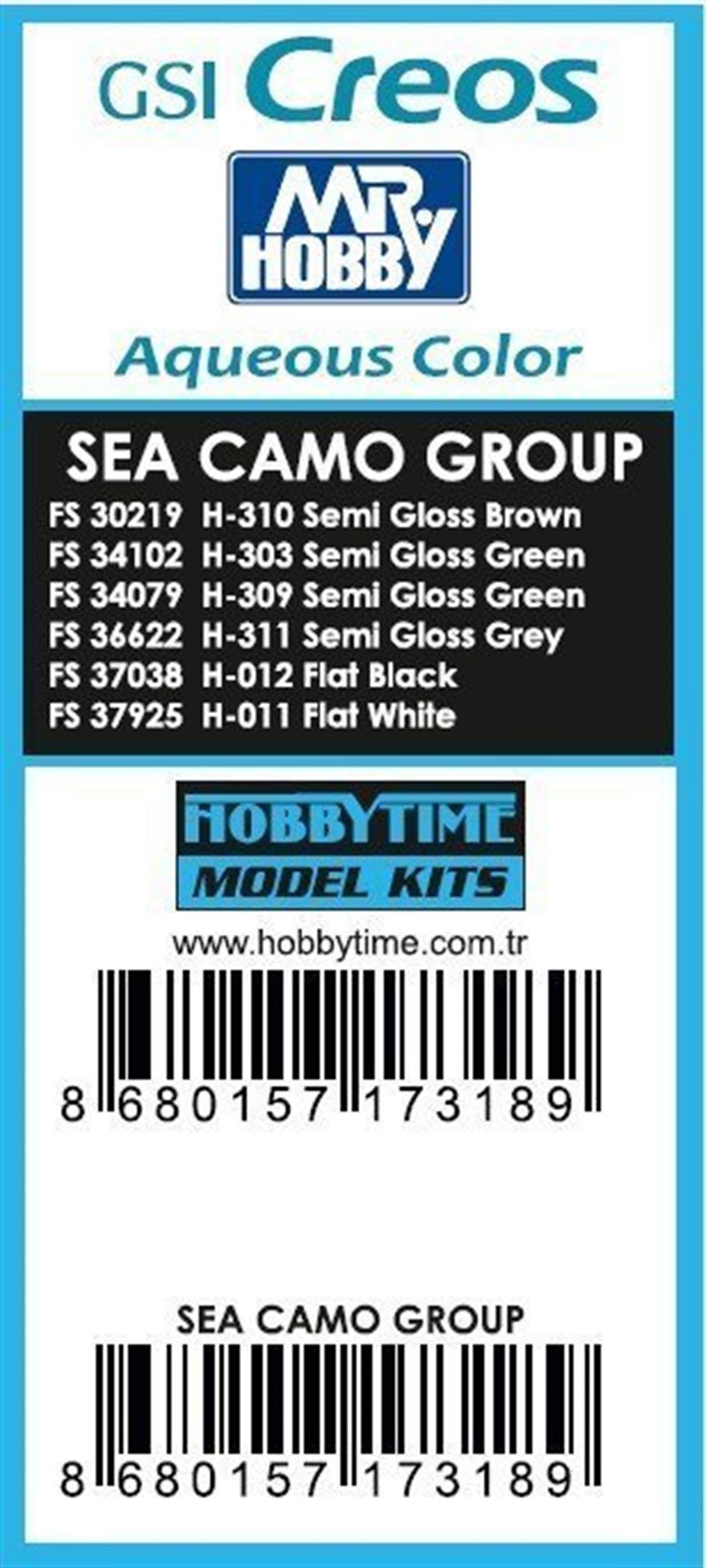 GUNZE SEA CAMO BOYA SETİ-6 ADET 10 ML.