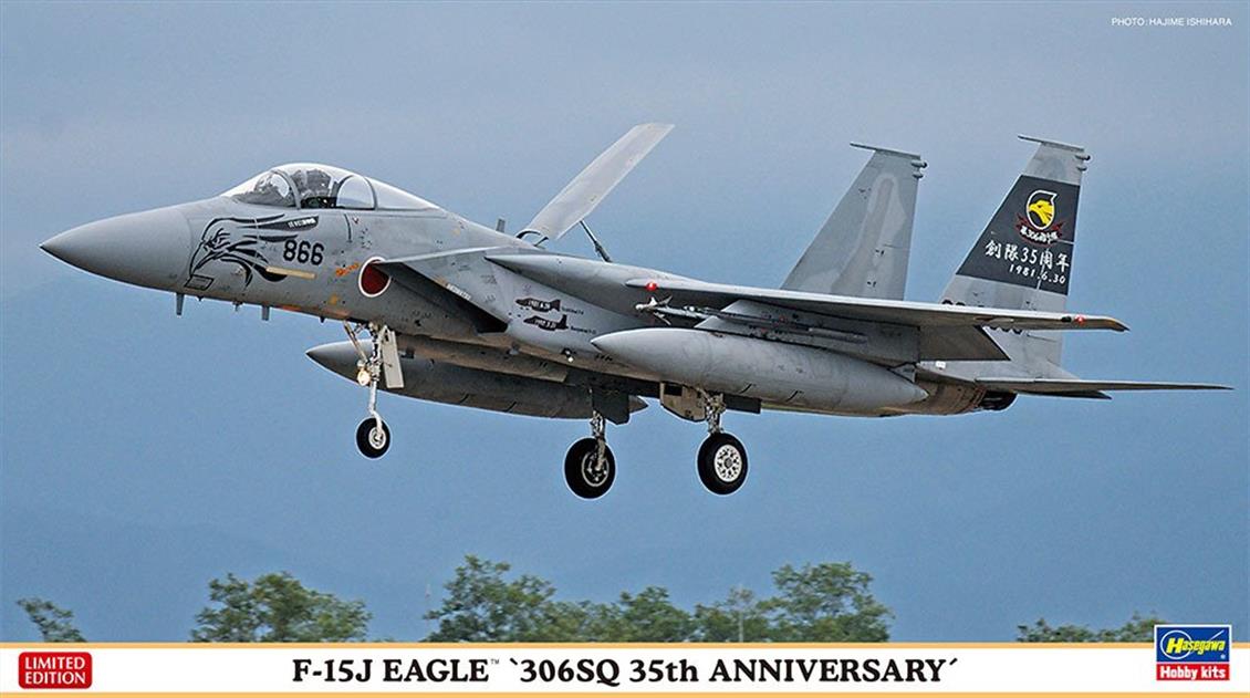 Hasegawa 02226 1/72 F-15J Eagle (306.sq 35th Anniversary) (Limited Edition) Savaş Uçağı Demonte Plastik Maketi