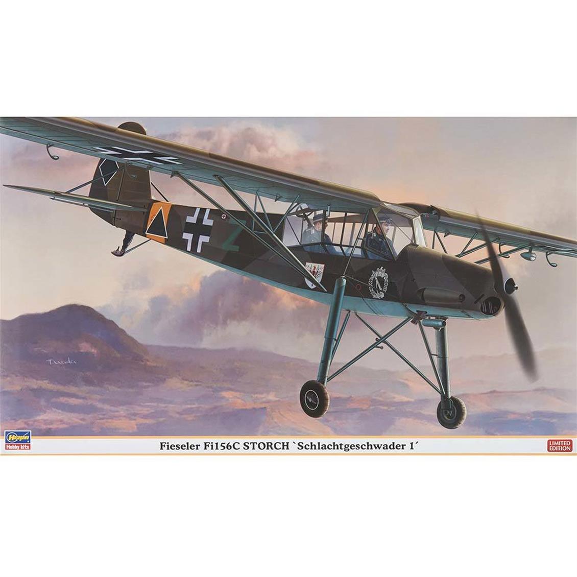 Hasegawa 08250 1/32 Fieseler Fi156C Storch (Schlachtgeschwader 1) Savaş Uçağı (Limited Edition) Demonte Plastik Maketi