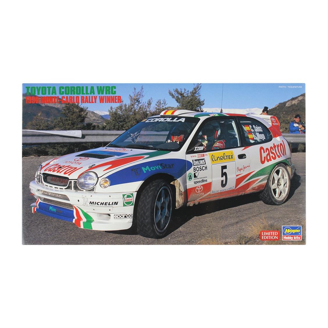 Hasegawa 20266 1/24 Toyota Corolla WRC 1998 Monte Carlo Ralli Şampiyonu (Limited Edition) Otomobil Demonte Plastik Maketi