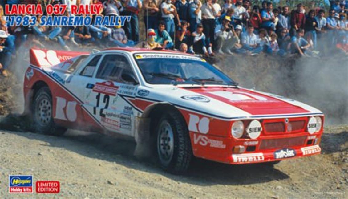 Hasegawa 20299 1/24 Lancia 037 1983 Sanremo Rallisi (Limited Edition) Otomobil Demonte Plastik Maketi