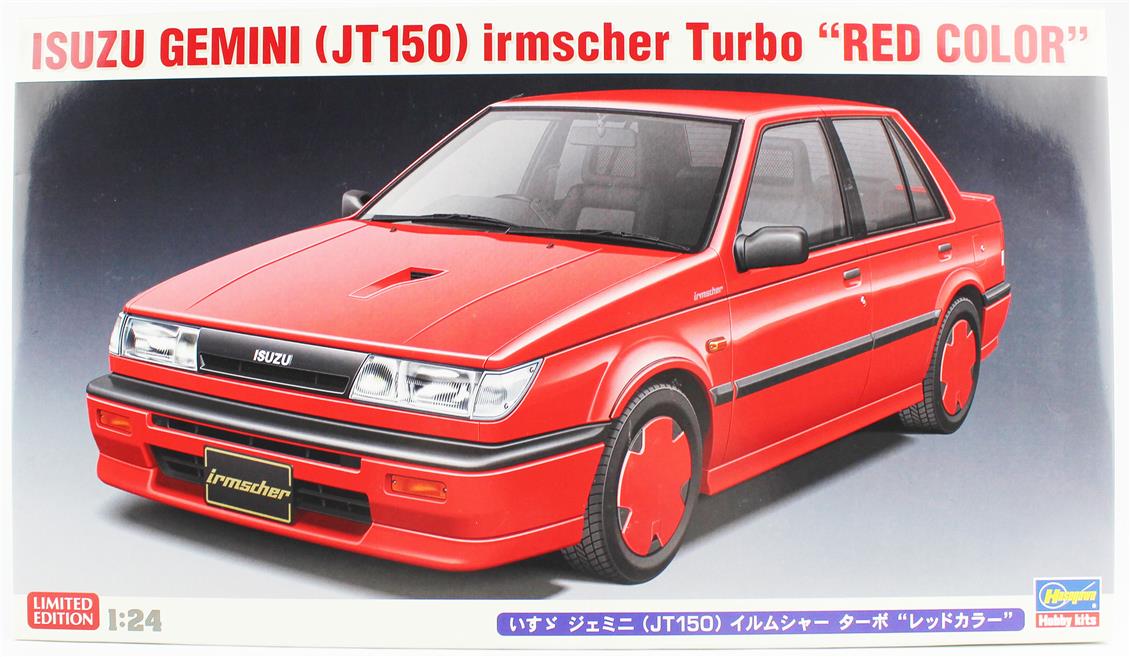 Hasegawa 20664 1/24 Ölçek, Isuzu Gemini (JT150) Irmscher Turbo (Red Color), (Limited Edition) Otomobil Plastik Model Kiti