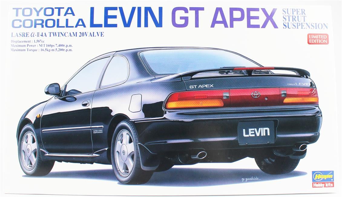 Hasegawa 20667 1/24 Ölçek, Toyota Corolla Levin GT Apex Super Strut Suspension, (Limited Edition) Otomobil Plastik Model Kiti