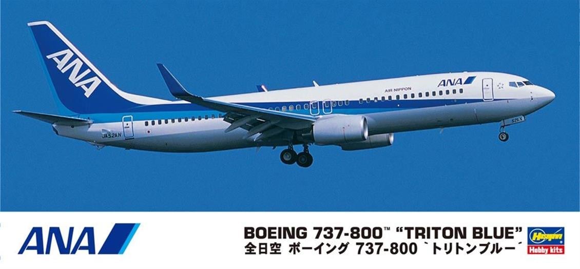 Hasegawa 37 10737 1/200 Boeing 737-800 ANA (Triton Blue) Yolcu Uçağı Demonte Plastik Maketi