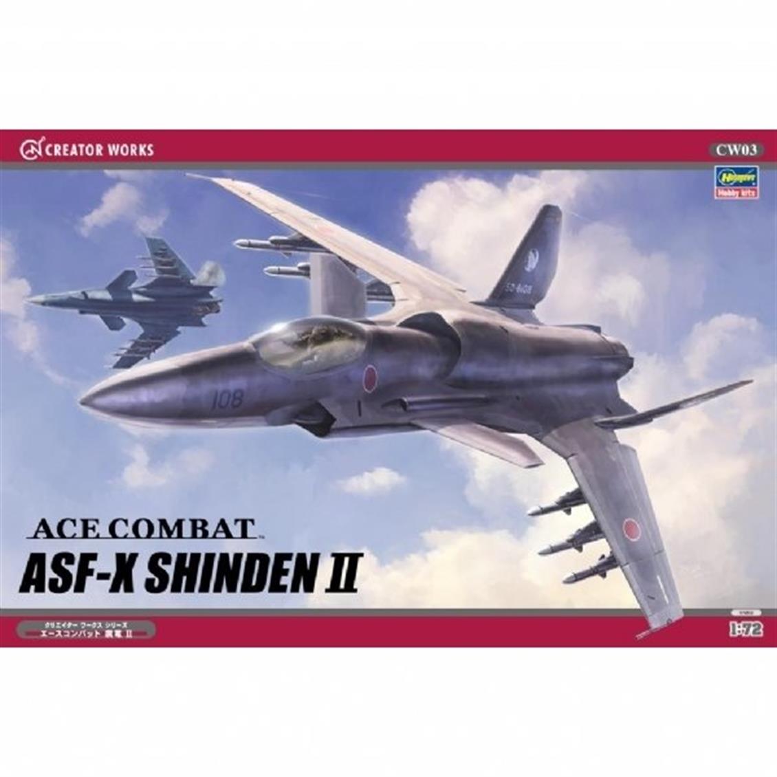 Hasegawa 64503 1/72 Ace Combat ASF-X Shinden II Savaş Uçağı Bilim Kurgu Demonte Plastik Maketi