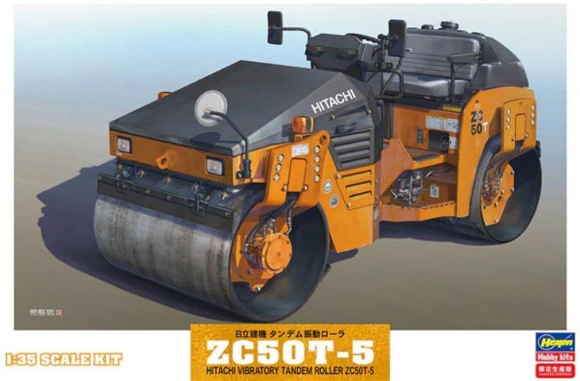Hasegawa 66101 1/35 Hitachi ZC50T-5 Titreşimli Tandem Silindir Demonte Plastik Maketi