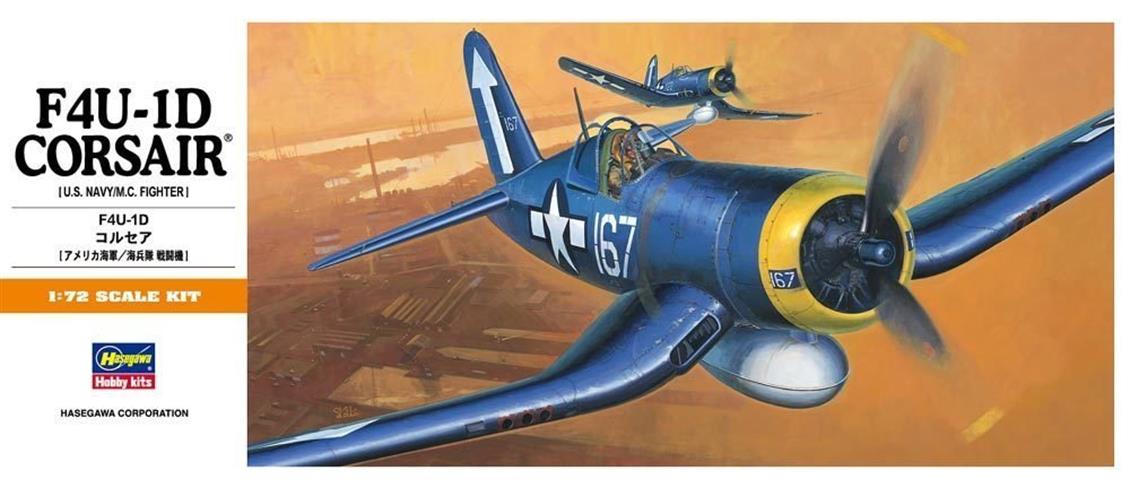 Hasegawa A10 00140 1/72 F4U-1D Corsair Savaş Uçağı Demonte Plastik Maketi