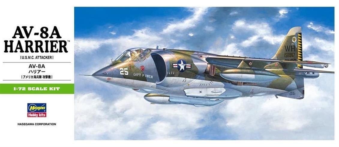 Hasegawa B10 00240 1/72 AV-8A Harrier Savaş Uçağı Demonte Plastik Maketi