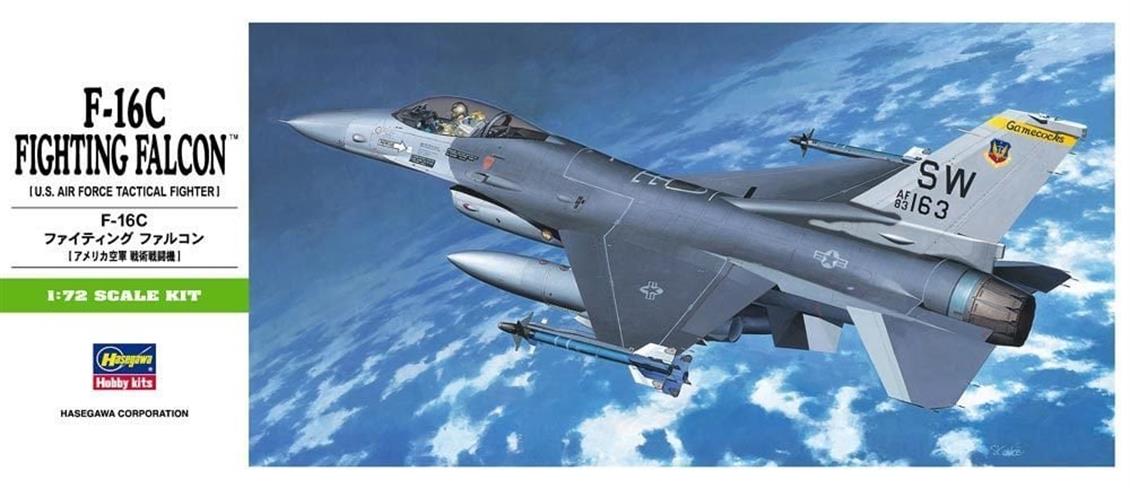 Hasegawa B2 00232 1/72 F-16C Fighting Falcon Savaş Uçağı Demonte Plastik Maketi
