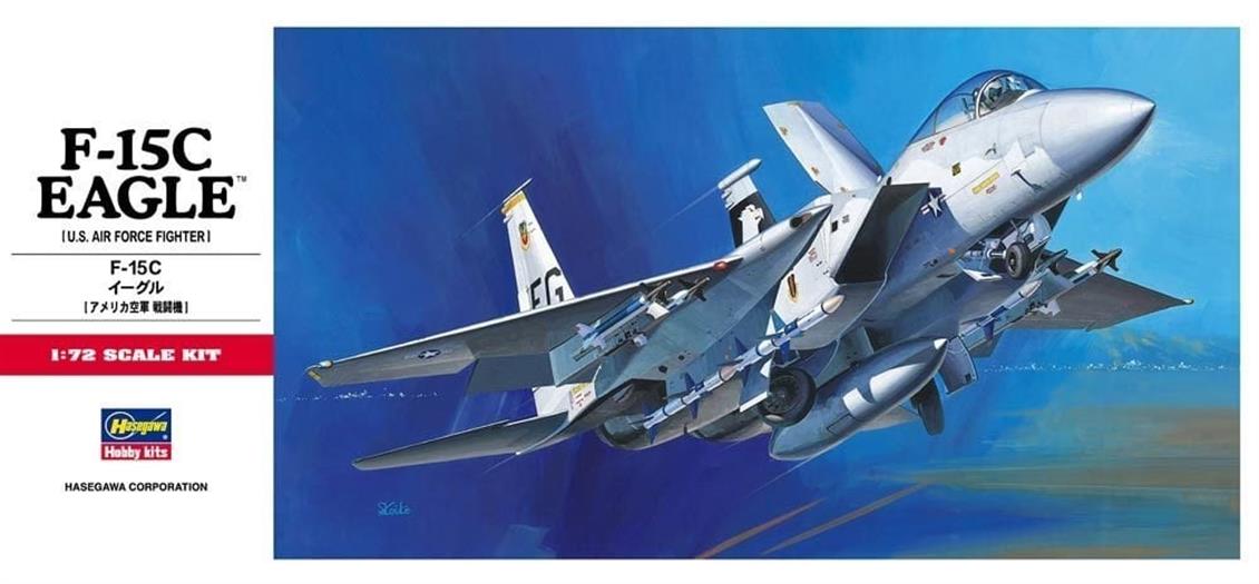 Hasegawa C6 00336 1/72 F-15C Eagle Savaş Uçağı Demonte Plastik Maketi