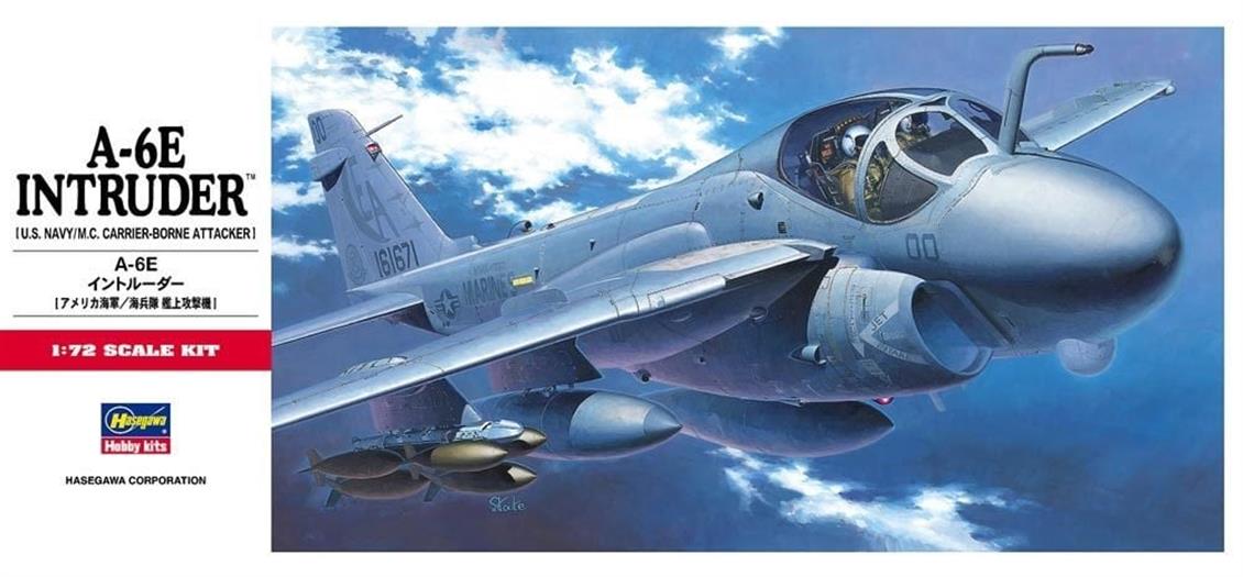 Hasegawa C8 00338 1/72 A-6E Intruder Savaş Uçağı Demonte Plastik Maketi
