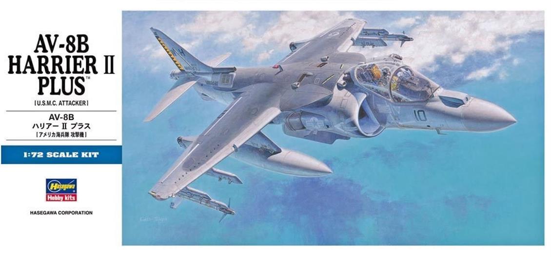 Hasegawa D24 00454 1/72 AV-8B  Harrier II Plus Savaş Uçağı Demonte Plastik Maketi