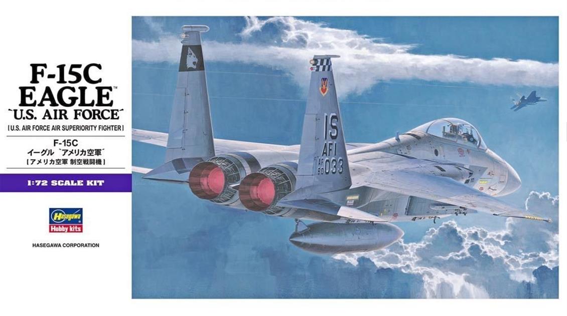 Hasegawa E13 00543 1/72 F-15C Eagle (U.S. Air Force) Savaş Uçağı Demonte Plastik Maketi