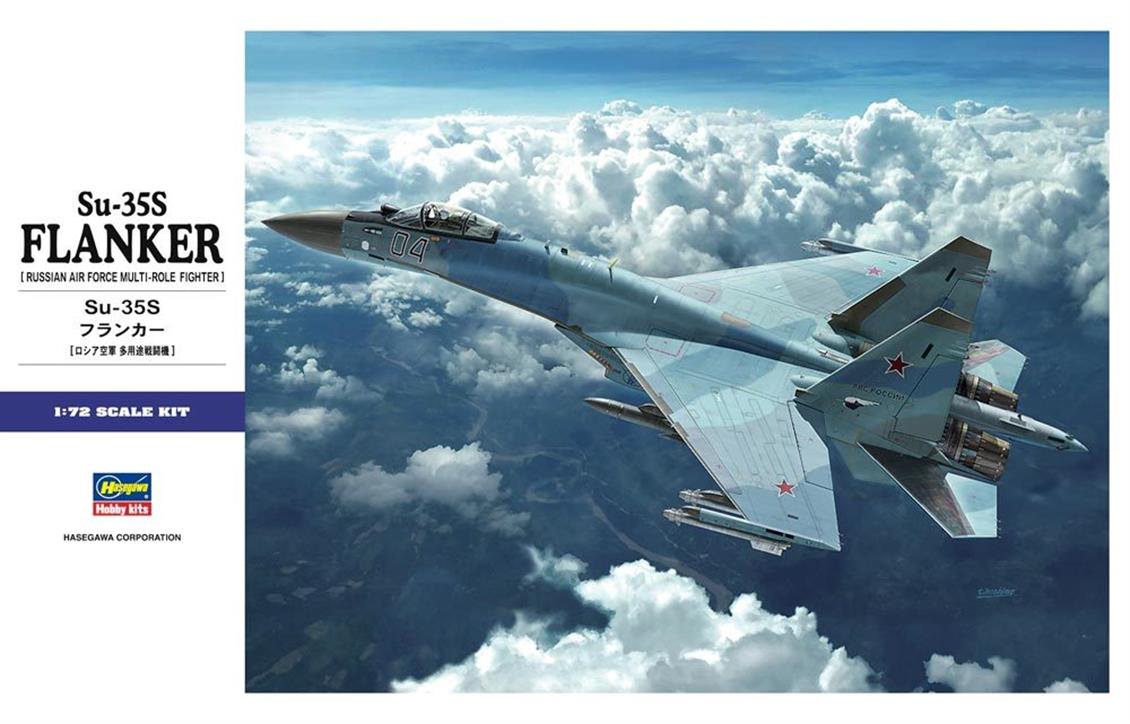 Hasegawa E44 01574 1/72 SU-35S Flanker Savaş Uçağı Demonte Plastik Maketi