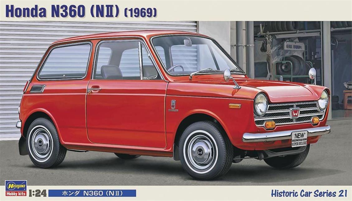 Hasegawa HC21 21121 1/24 Honda N360 (NII) 1969 Otomobil Demonte Plastik Maketi