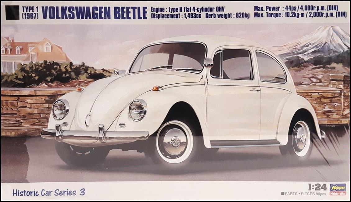 Hasegawa HC3 21203 1/24 Volkswagen Beetle 1967 Otomobil Demonte Plastik Maketi