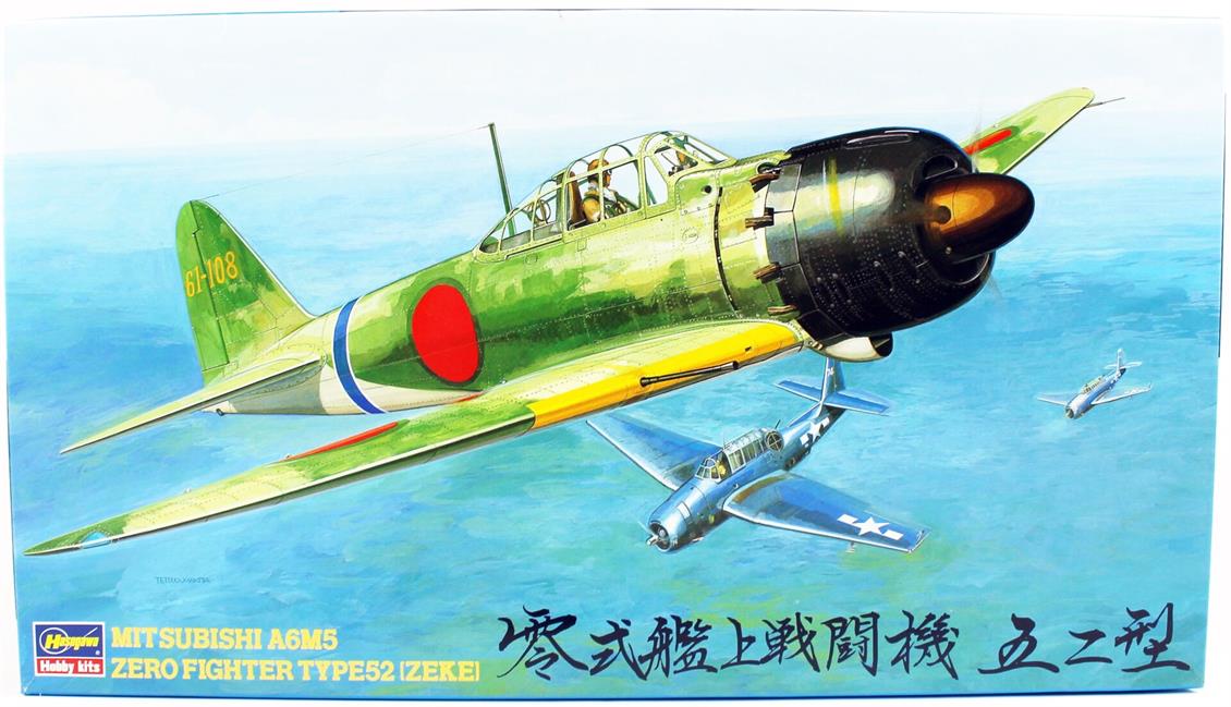 Hasegawa JT23 19123 1/48 Ölçek MitsubishiI A6M5 Zero Fighter Type 52 (Zeke) Savaş Uçağı Plastik Model Kiti