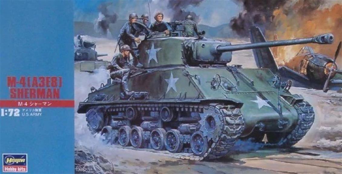 Hasegawa MT15 31115 1/72 M4 (A3E8) Sherman Tank Demonte Plastik Maketi