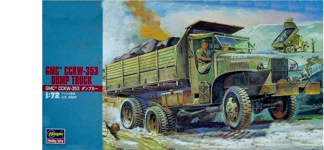 Hasegawa MT22 31122 1/72 Ölçek GMC CCKW-353 Damperli Kamyon Plastik Model Kiti
