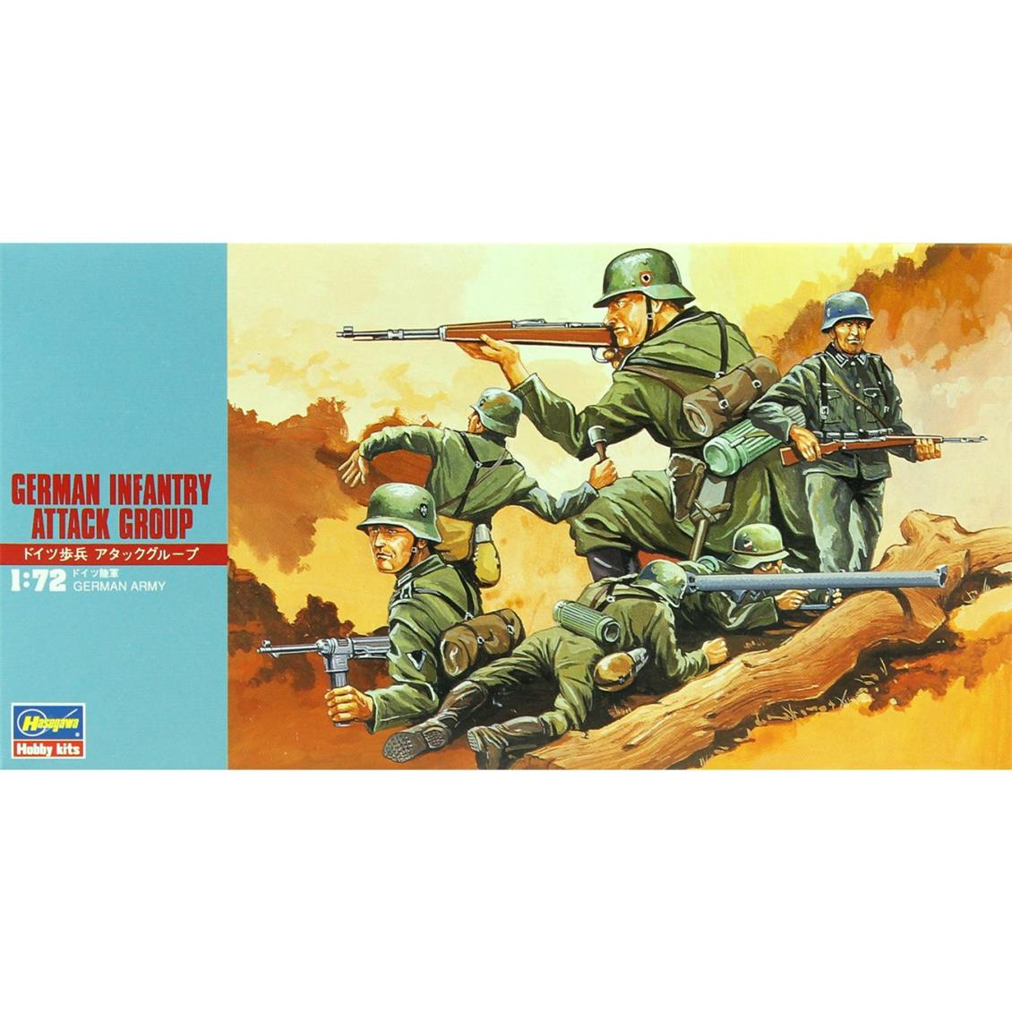 Hasegawa MT30 31130 1/72 Alman Piyadesi Hücum Timi Figürleri Demonte Plastik Maketi