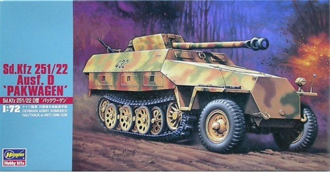 Hasegawa MT45 31145 1/72 Sd.Kfz 251/22 Ausf.D (Pakwagen) Personel Taşıyıcı Demonte Plastik Maketi