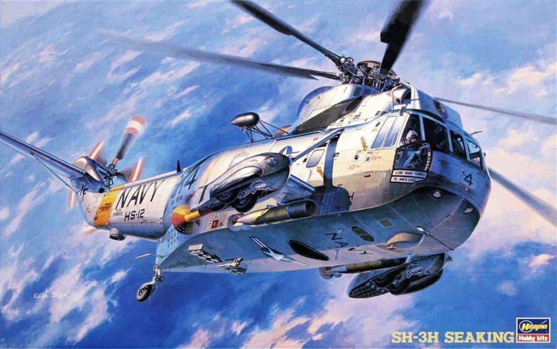 Hasegawa PT1 7201 1/48 Ölçek, Sikorshy SH-3H Seaking, Askeri Helikopter Plastik Model Kiti