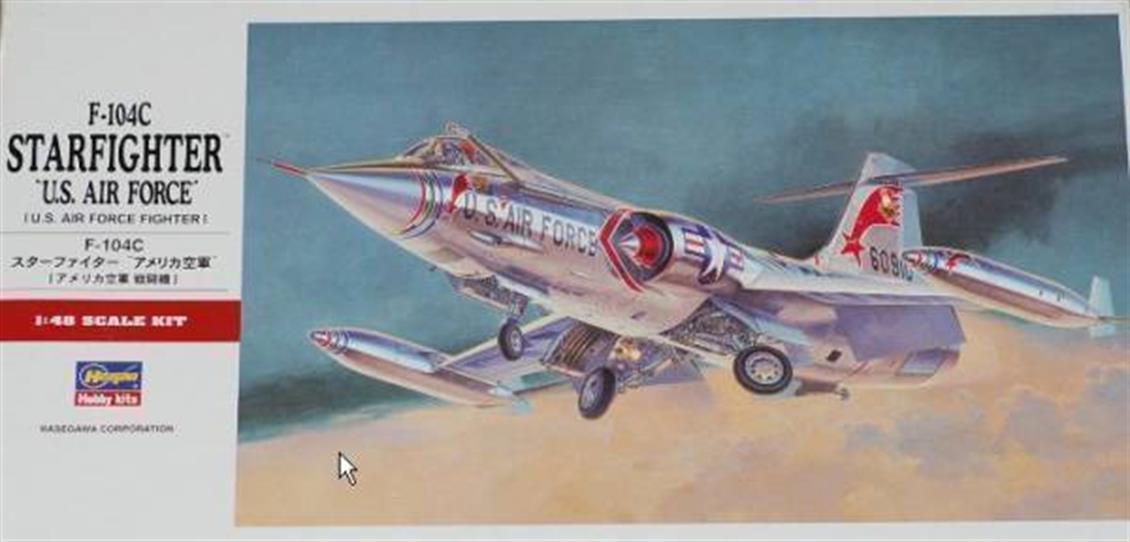 Hasegawa PT19 07219 1/48 F-104C Starfighter U.S. Air Force Savaş Uçağı Demonte Plastik Maketi