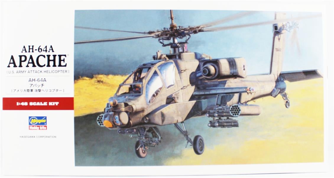 Hasegawa PT24 7224 1/48 Ölçek, AH-64A Apache, Askeri Helikopter Plastik Model Kiti