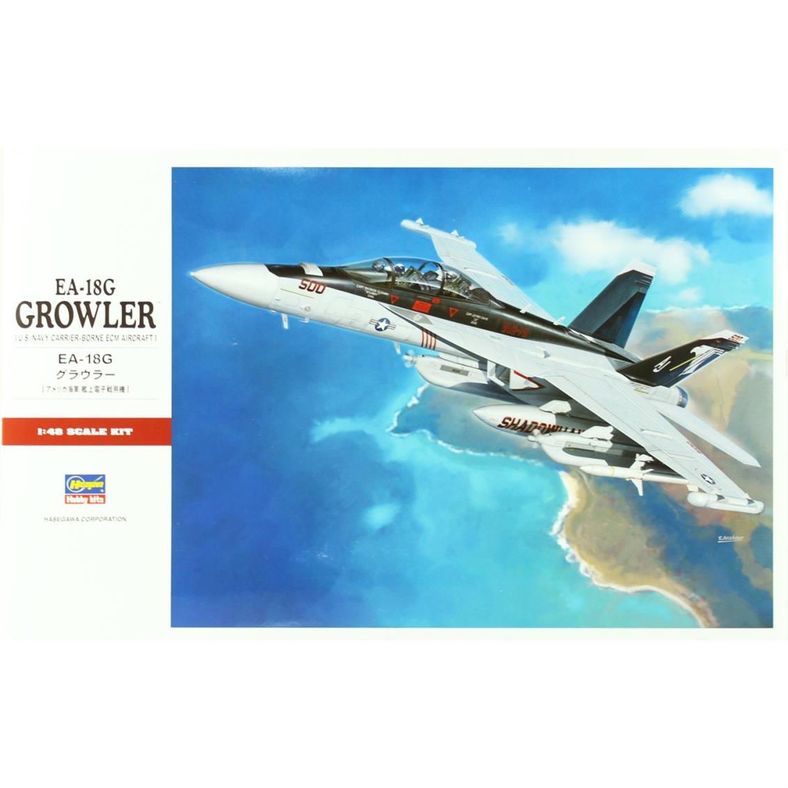 Hasegawa PT52 07252 1/48 EA-18G Growler Savaş Uçağı Demonte Plastik Maketi