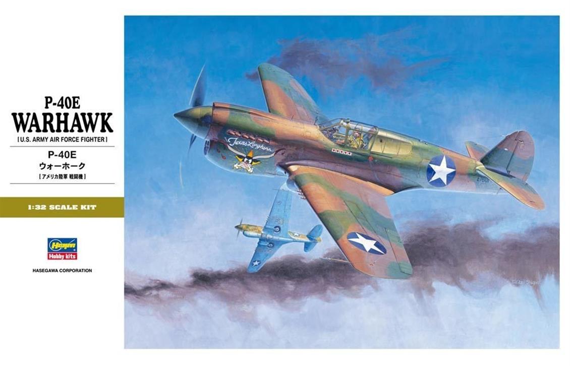 Hasegawa ST29 08879 1/32 P-40E Warhawk Savaş Uçağı Demonte Plastik Maketi