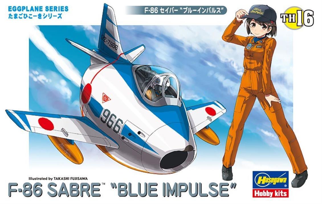 Hasegawa TH16 60126 F-86 Sabre Blue Impulse Savaş Uçağı (Eggplane Serisi) Demonte Plastik Maketi