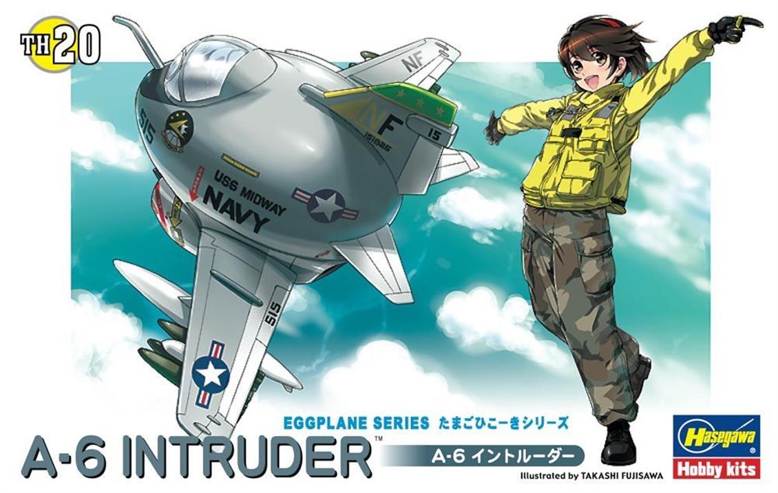 Hasegawa TH20 60130 A-6 Intruder Savaş Uçağı (Eggplane Serisi) Demonte Plastik Maketi