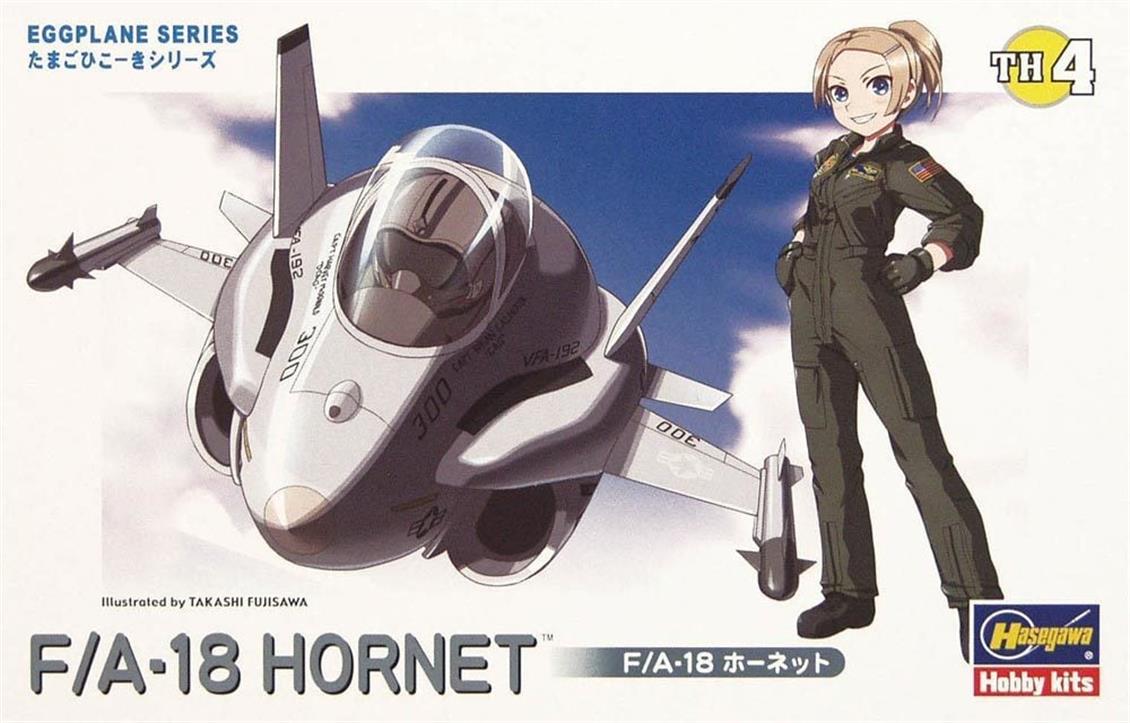 Hasegawa TH4 60104 F/A-18 Hornet Savaş Uçağı (Eggplane Serisi) Demonte Plastik Maketi