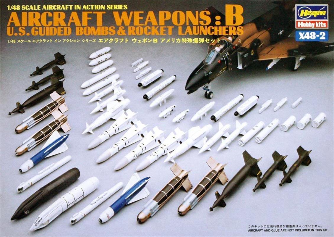 Hasegawa X48-2 36002 1/48 Savaş Uçağı Silahları-B Demonte Plastik Maket Seti