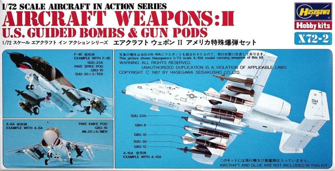 Hasegawa X72-2 35002 1/72 Savaş Uçağı Silahları-II Demonte Plastik Maket Seti