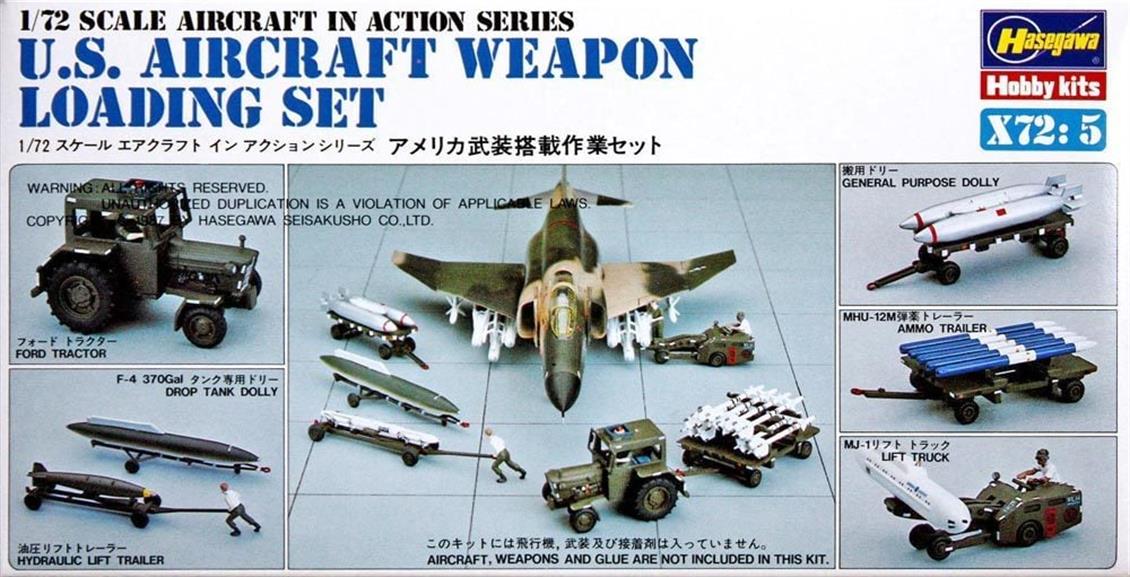 Hasegawa X72-5 35005 1/72 US Savaş Uçağı Silahları Yükleme Araçları