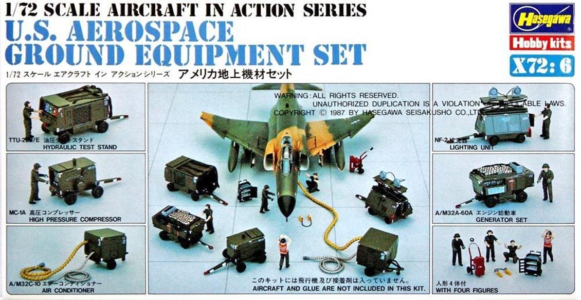 Hasegawa X72-6 35006 1/72 US Savaş Uçağı Yer Ekipmanları Demonte Plastik Maket Seti