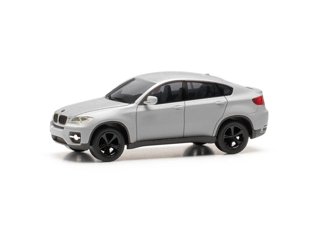 Herpa 024037-004 1/87 Ölçek, 87 BMW X6 (E71), Mat Titanyum Gümüş, Sergilemeye Hazır Model Araç