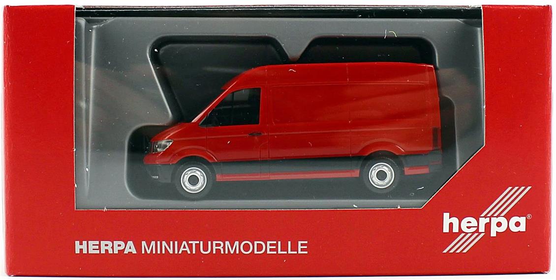 Herpa 092982-002 1/87 Ölçek VW Crafter, 16 m3 Van, Beyaz, Sergilemeye Hazır Model Araç