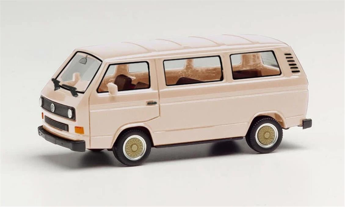 Herpa 420914-002 1/87 Ölçek VW T3 Minibüs, Bej, Sergilemeye Hazır Model Araç