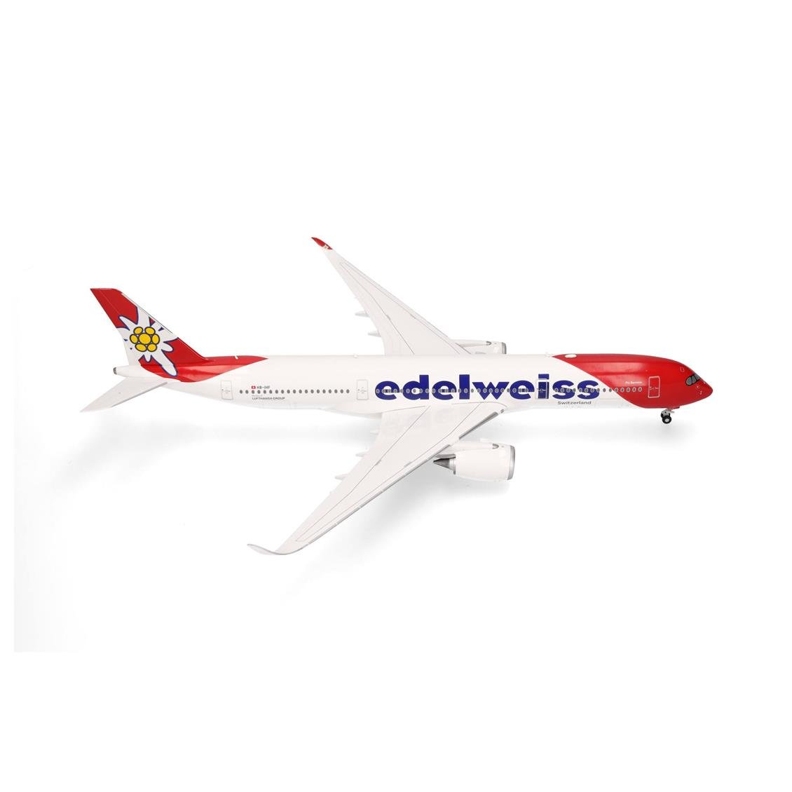 Herpa 573511 1/200 Ölçek, Edelweiss Air Airbus A350-900 (Piz Bernina) HB-IHF, Sergilemeye Hazır Model Yolcu Uçağı