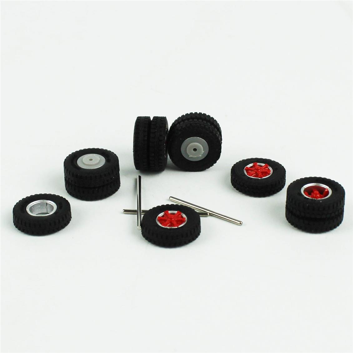 Herpa 87MBS026369 1/87 Ölçek, RS Scania Vabis Trilex için Jantlı 11 Tekerlek ve 3 Aks