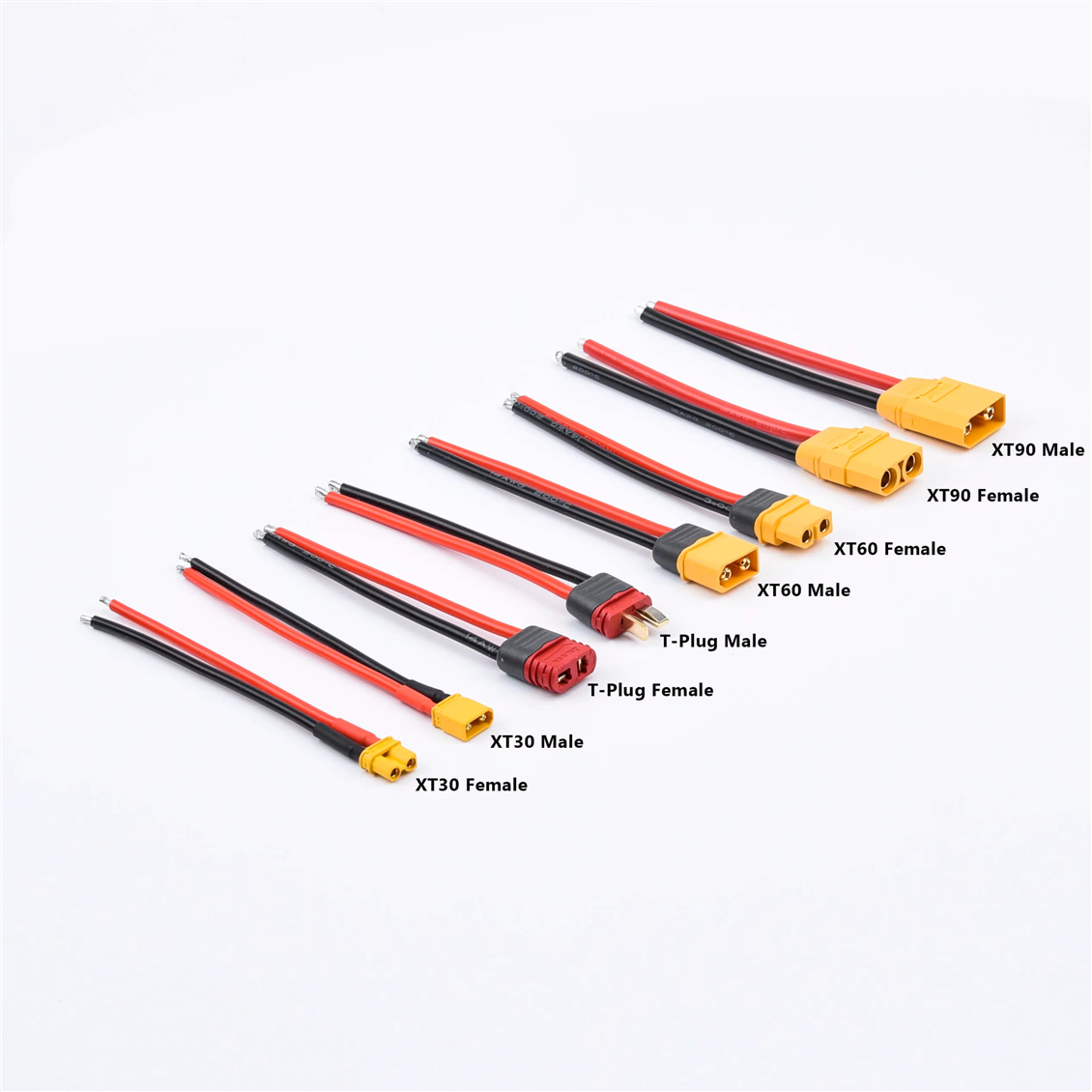 Himax Amass XT-30 Erkek Konnektör, 16 AWG Silikon Kablolu, 10 cm.