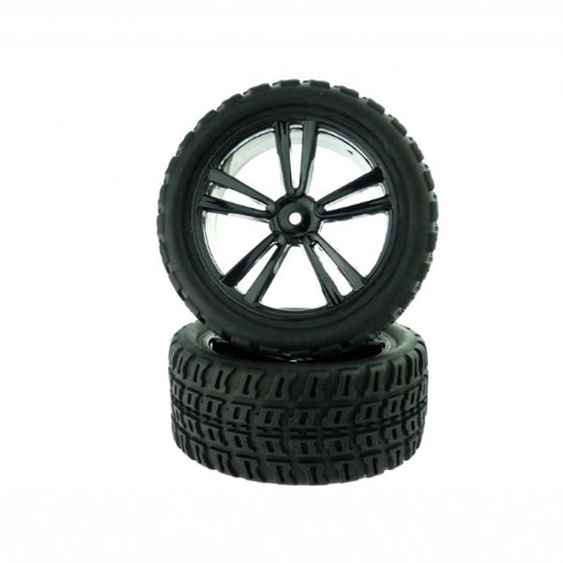 Himoto 31407B Kısa Mesafe araçları arka jant ve teker seti siyah renk 2 adet