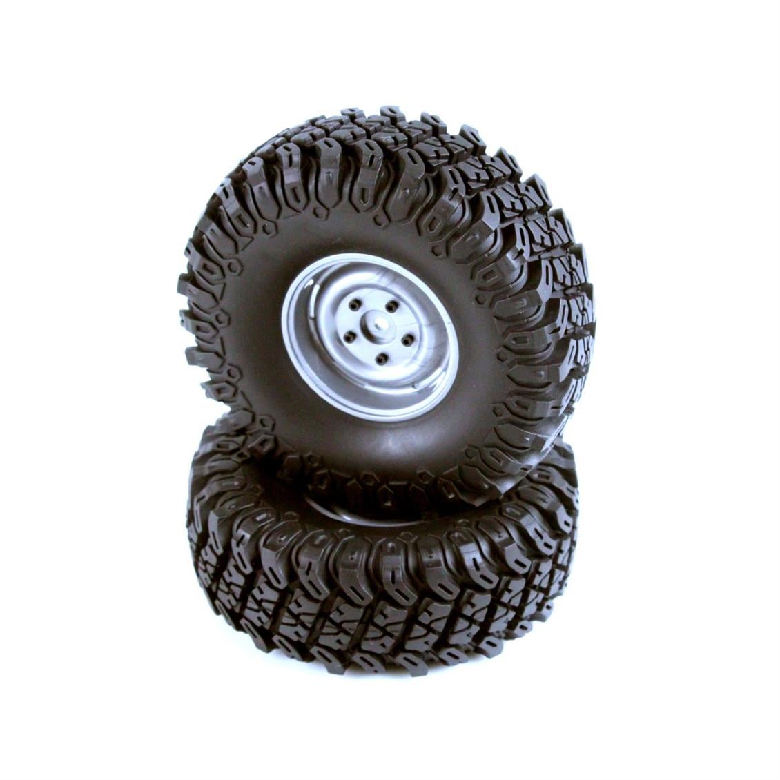 HIMOTO 70624 1.9 Inch Tire & Wheel Set-Black-2 P