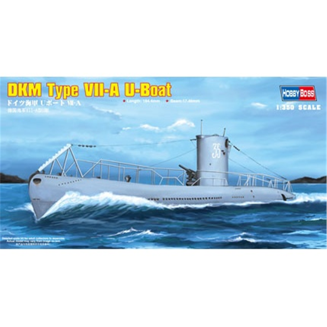 Hobbyboss 83503 1/350 Ölçek, DKM Navy Type VII-A U-Boat Denizaltı, Plastik Model Kiti