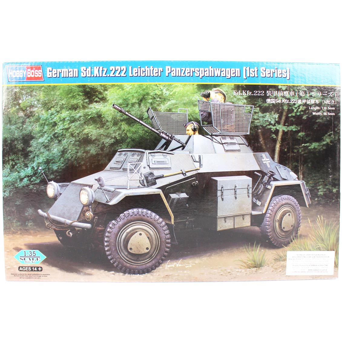 HobbyBoss 83815 1/35 Ölçek German Sd.Kfz.222 Leichter Panzerspahwagen (1st Series), Askeri Araç Plastik Model Kiti